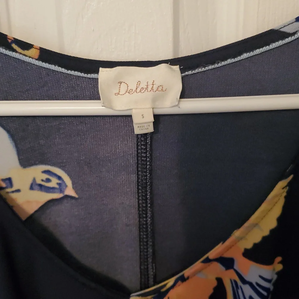 Anthropologie Deletta Fly Away Bird Navy Tunic - Picture 8 of 11
